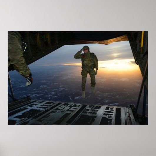 Soldat mit 10. Special Forces Group Salutes Poster (Vorne)