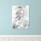 Soldat mit gesichttem Helm Leinwanddruck (Insitu (Holzboden))