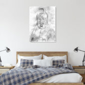 Soldat mit gesichttem Helm Leinwanddruck (Insitu (Schlafzimmer))
