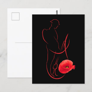 Soldat Rote Mohnblume Militär Gedenktag Veteranent Postkarte