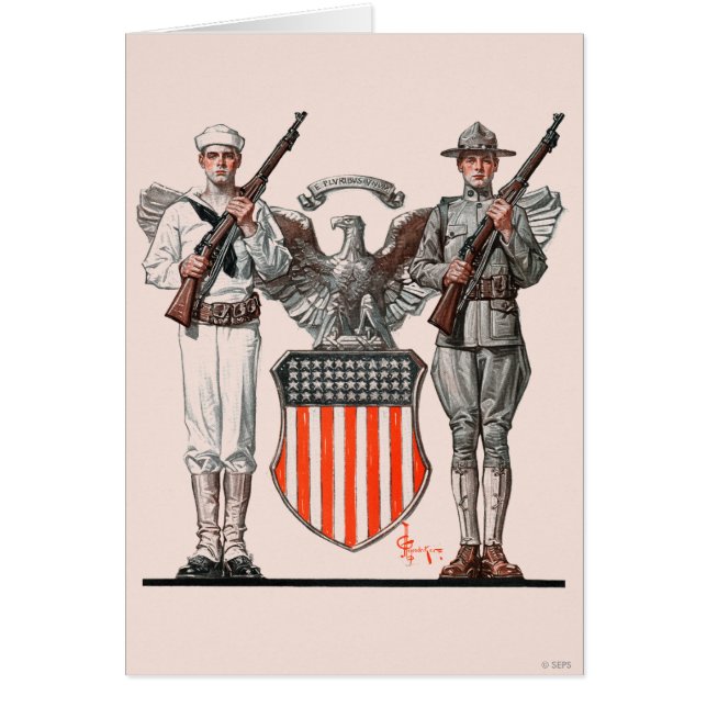 Soldat, Seeleute und US-Schild (Vorne)