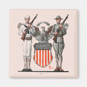 Soldat, Seeleute und US-Schild Magnet (Vorne)