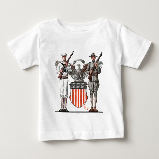 Soldat, Seemann und US-Schild Baby T-shirt (Vorderseite)