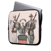 Soldat, Seemann und US-Schild Laptopschutzhülle (Vorderseite Links)