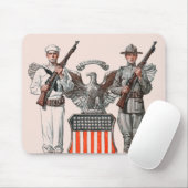 Soldat, Seemann und US-Schild Mousepad (Mit Mouse)