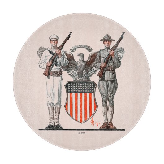 Soldat, Seemann und US-Schild Schneidebrett (Vorderseite)