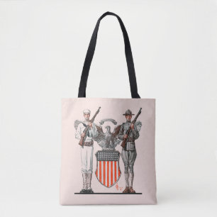 Soldat, Seemann und US-Schild Tasche