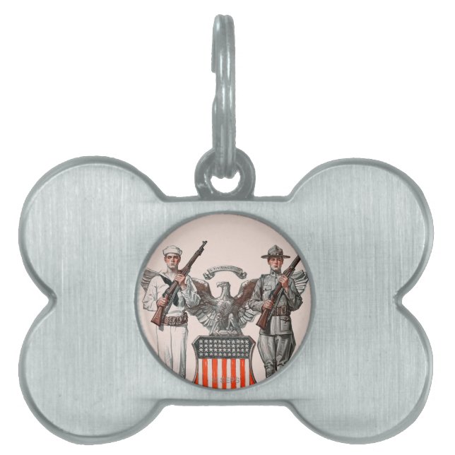 Soldat, Seemann und US-Schild Tiermarke (Vorderseite)