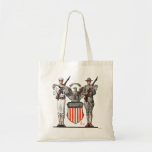 Soldat, Seemann und US-Schild Tragetasche