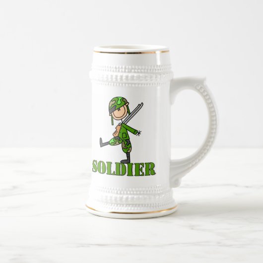 Soldat-Stickfigur Bierglas (Rechts)