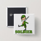 Soldat-Stickfigur Button (Vorne & Hinten)