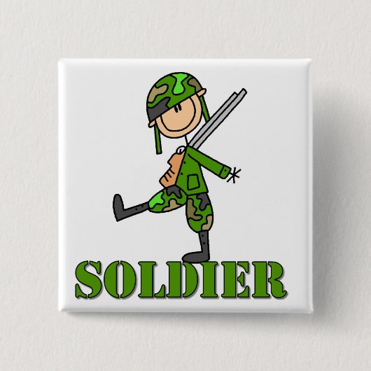 Soldat-Stickfigur Button (Vorderseite)
