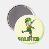 Soldat-Stickfigur Magnet (Vorderseite/Rückseite)