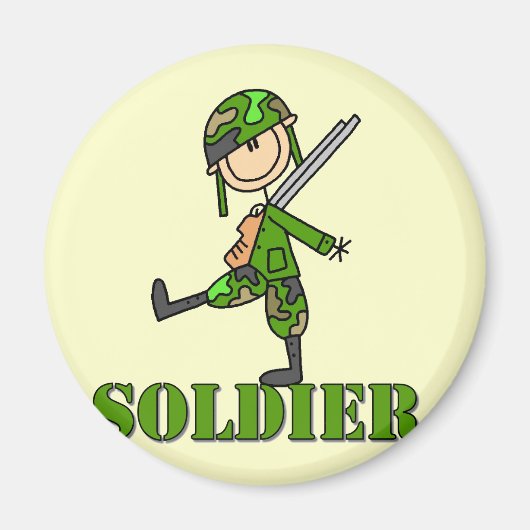 Soldat-Stickfigur Magnet (Vorne)