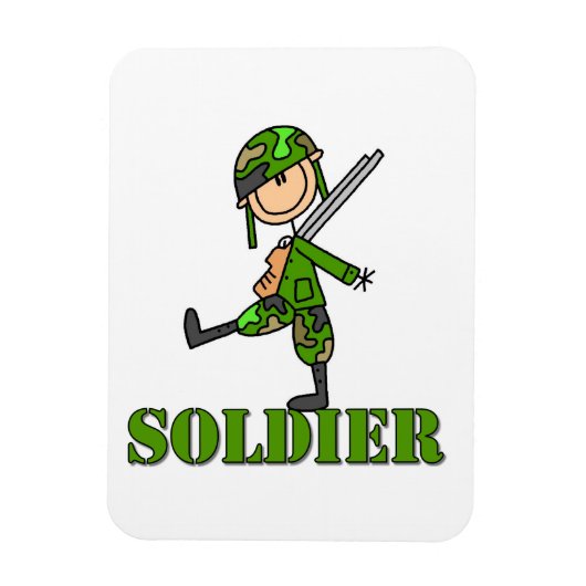 Soldat-Stickfigur Magnet (Vertikal)