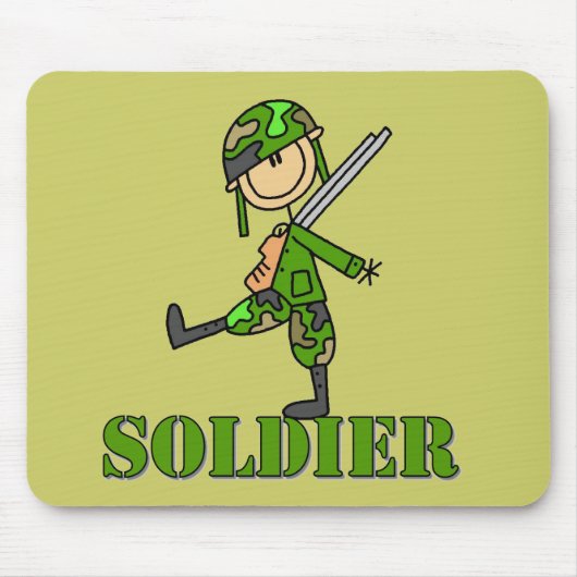 Soldat-Stickfigur Mousepad (Vorne)