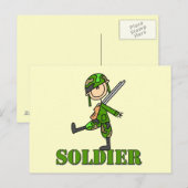Soldat-Stickfigur Postkarte (Vorne/Hinten)