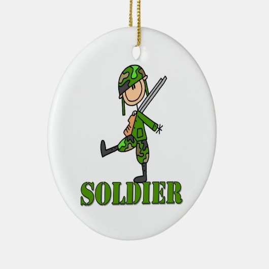 Soldat-Strichmännchen Keramik Ornament (Rechts)