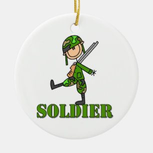 Soldat-Strichmännchen Keramik Ornament
