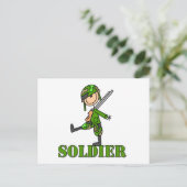 Soldat-Strichmännchen Postkarte (Stehend Vorderseite)