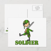 Soldat-Strichmännchen Postkarte (Vorne/Hinten)