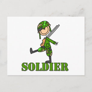 Soldat-Strichmännchen Postkarte