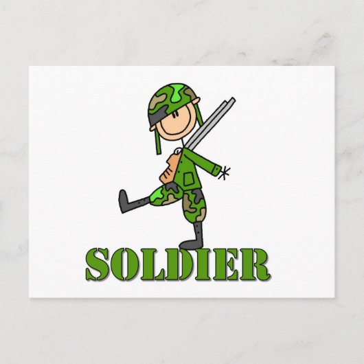 Soldat-Strichmännchen Postkarte (Vorderseite)
