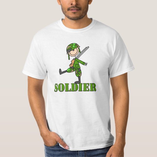 Soldat-Strichmännchen T-Shirt (Vorderseite)