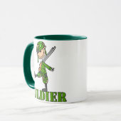 Soldat-Strichmännchen-Tasse Tasse (Vorderseite Links)