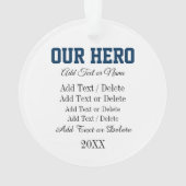 Soldat und amerikanische Flagge - Anerkennung Ornament (Rückseite)