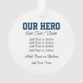 Soldat und amerikanische Flagge - Anerkennung Ornament (Rückseite)