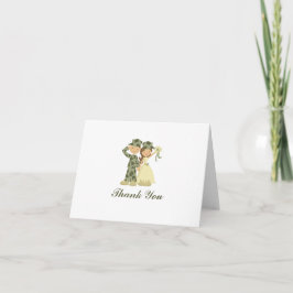Soldat und Braut Hochzeit geklappt Dankeschön Hinw Dankeskarte