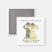 Soldat und Braut Hochzeit speichern das Datum Magnet (Vorderseite/Rückseite)