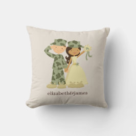 Soldat und Braut Hochzeitskissen Kissen