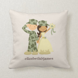 Soldat und Braut Hochzeitskissen Kissen