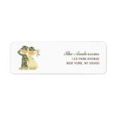 Soldat und Bride Wedding Address Return Labels (Vorne)