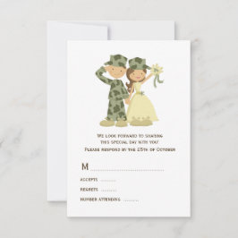 Soldat und Bride Wedding RSVP Cards