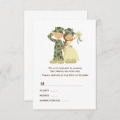 Soldat und Bride Wedding RSVP Cards (Vorne/Hinten)