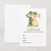 Soldat und Bride Wedding RSVP Cards Karte (Vorne/Hinten)
