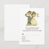 Soldat und Bride Wedding RSVP Cards Karte (Vorne/Hinten)