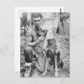 Soldat und Hund Postkarte (Vorne/Hinten)