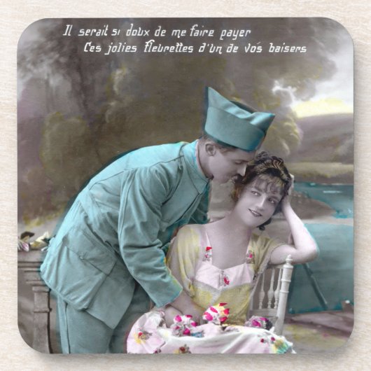 Soldat und Lover Getränkeuntersetzer (Vorderseite)