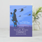 Soldat und militärische Helikopter-Zuhause Einladung (Stehend Vorderseite)