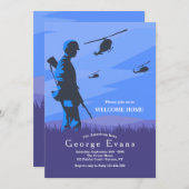 Soldat und militärische Helikopter-Zuhause Einladung (Vorne/Hinten)
