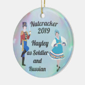 Soldat und russische Nutcracker-Ornament Keramik Ornament (Links)