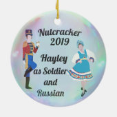 Soldat und russische Nutcracker-Ornament Keramik Ornament (Hinten)