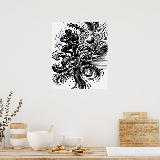 Soldat und Sonnenkunst Poster (Küche)