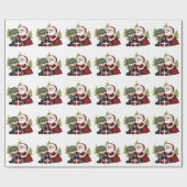 Soldat und Weihnachtsmann Weihnachten Geschenkpapier (Flach)