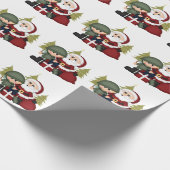 Soldat und Weihnachtsmann Weihnachten Geschenkpapier (Ecke)