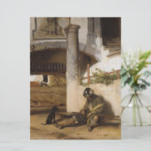 Soldat wacht mit seinem Haustier ein Tor Karte (Stehend Vorderseite)